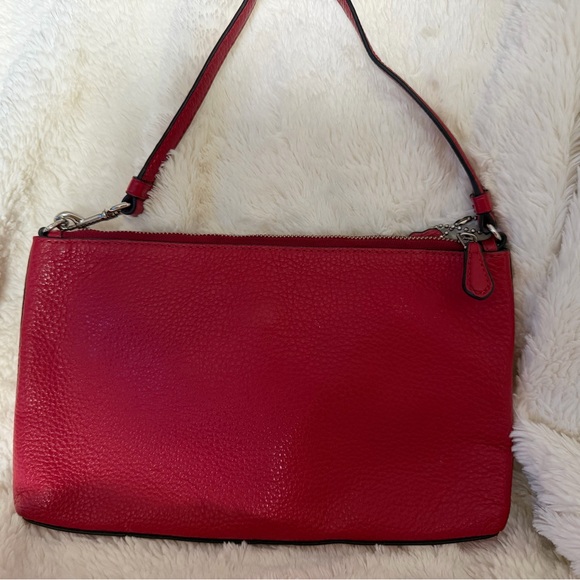 Coach Red Pebbled Leather Women's Bag 10x6 EUC - Picture 3 of 10